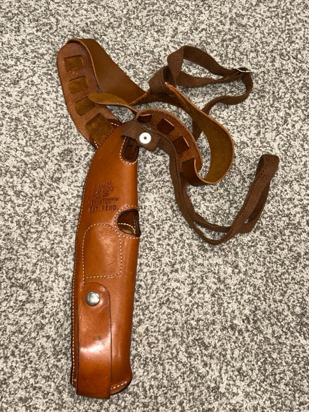 Vintage Bianchi X-2100 Phantom Leather Shoulder Holster .38 .357 Left Hand